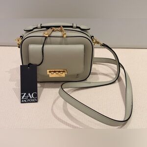 Zac Posen Light Green Crossbody Bag with Gold Accents
